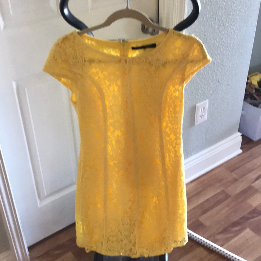 Yellow lace dress